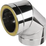 Відведення (коліно) утеплене 90° нерж/оцинк AISI 201