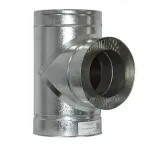 Тройник 90° из нержавеющей стали в оцинкованном кожухе.