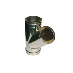 Трійник 45° для димоходу утеплений (сендвіч) з нержавіючої сталі в оцинкованому кожусі