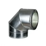 Отвод(колено) утепленный 90° нерж/оцинк AISI 304 толщина стали 1 мм