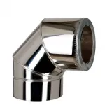 Отвод(колено) утепленный 90° нерж/нерж AISI 304 толщина стали 0.8 мм